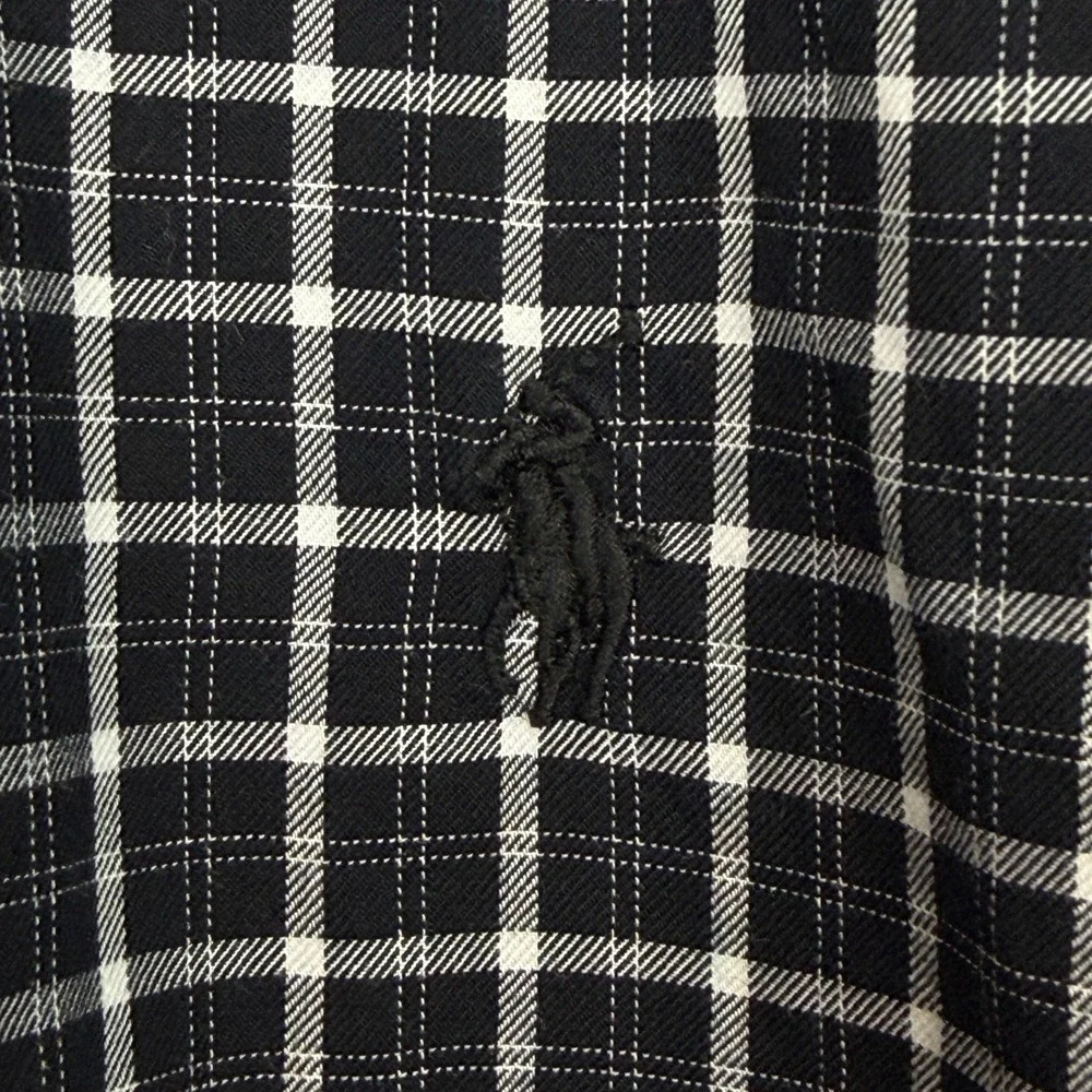 Polo Ralph Lauren Mens Medium Cotton Long Sleeve Button Down Shirt Black White